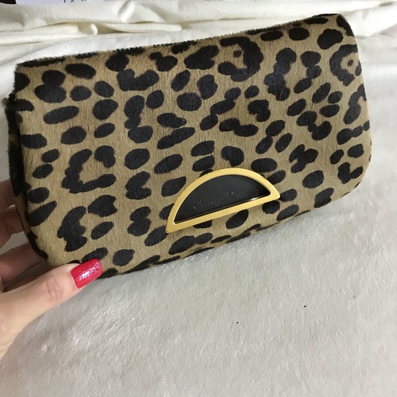 Authentic Christian Dior Leopard Ponyhair Baguette - Picture 1 of 8
